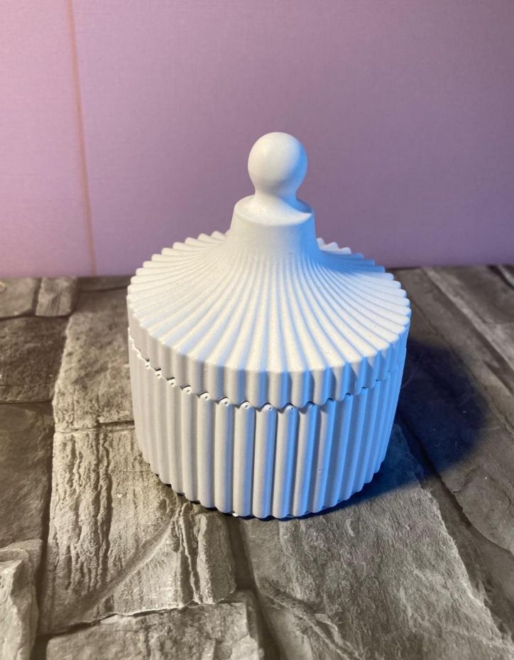 Vasetto in ceramica con candela in cera di soia, bomboniera,  battesimo, matrimonio, comunione, cresima, laurea, idea regalo