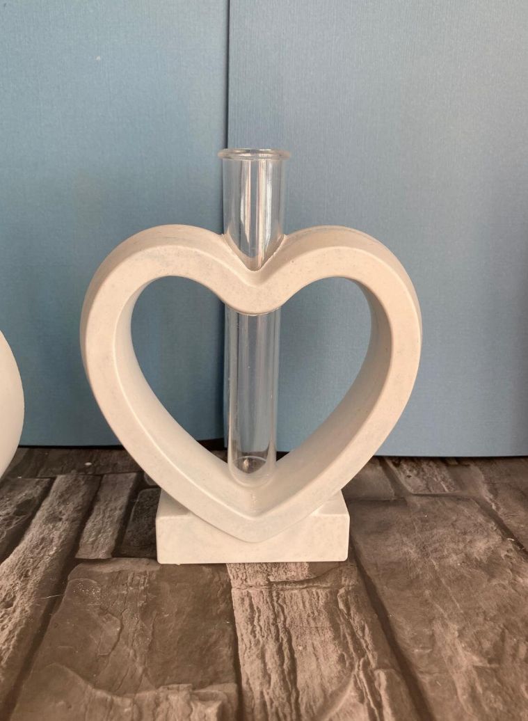 Vaso in Ceramica con Provetta Portafiori | Bomboniera Unica per Matrimonio, Battesimo, Nascita, Comunione e Cresima