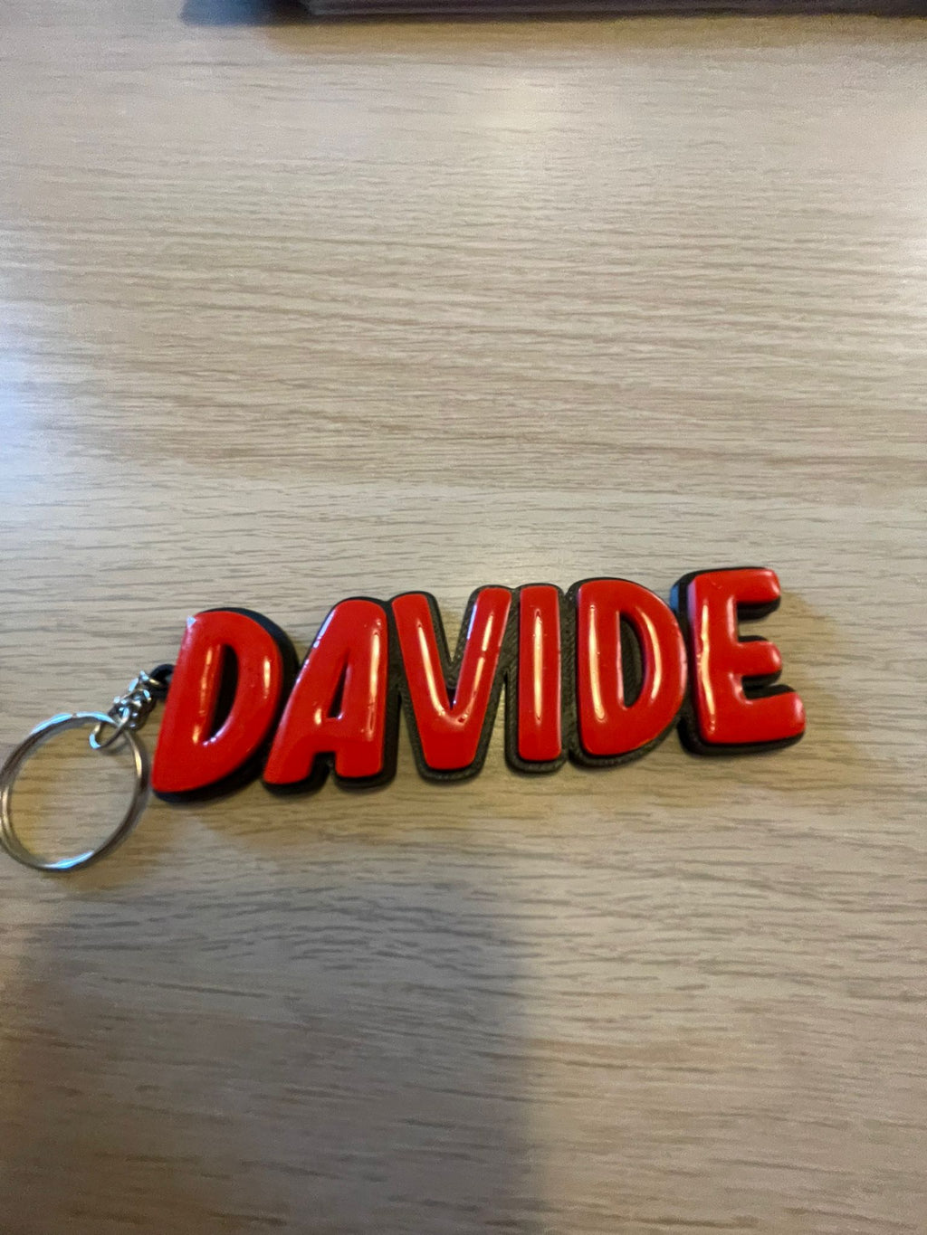 Portachiavi Personalizzato con Nome – Stampa 3D con Finitura in Resina Lucida