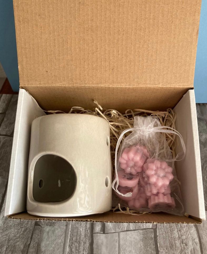 Brucia Essenze in Ceramica con Tart Profumati | Idea Regalo per Battesimo, Matrimonio, Comunione, Cresima e Laurea