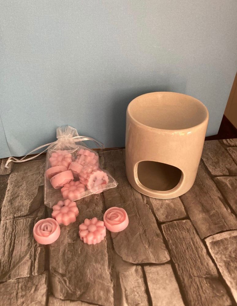 Brucia Essenze in Ceramica con Tart Profumati | Idea Regalo per Battesimo, Matrimonio, Comunione, Cresima e Laurea