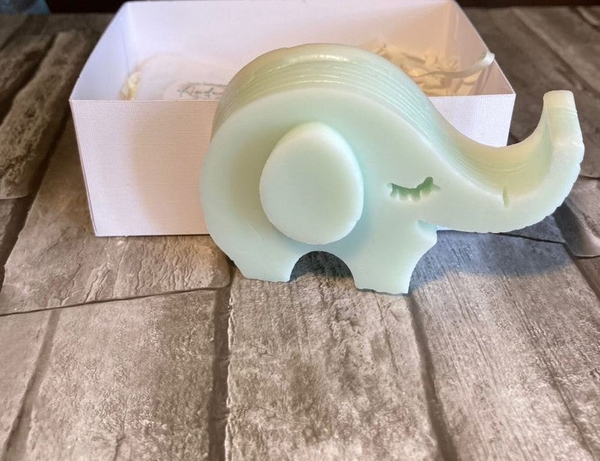 Candela Elefantino in Cera di Soia | Bomboniera per Battesimo, Nascita, Comunione, Cresima, Matrimonio e Laurea