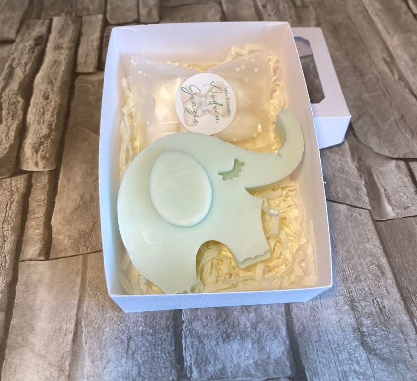 Candela Elefantino in Cera di Soia | Bomboniera per Battesimo, Nascita, Comunione, Cresima, Matrimonio e Laurea