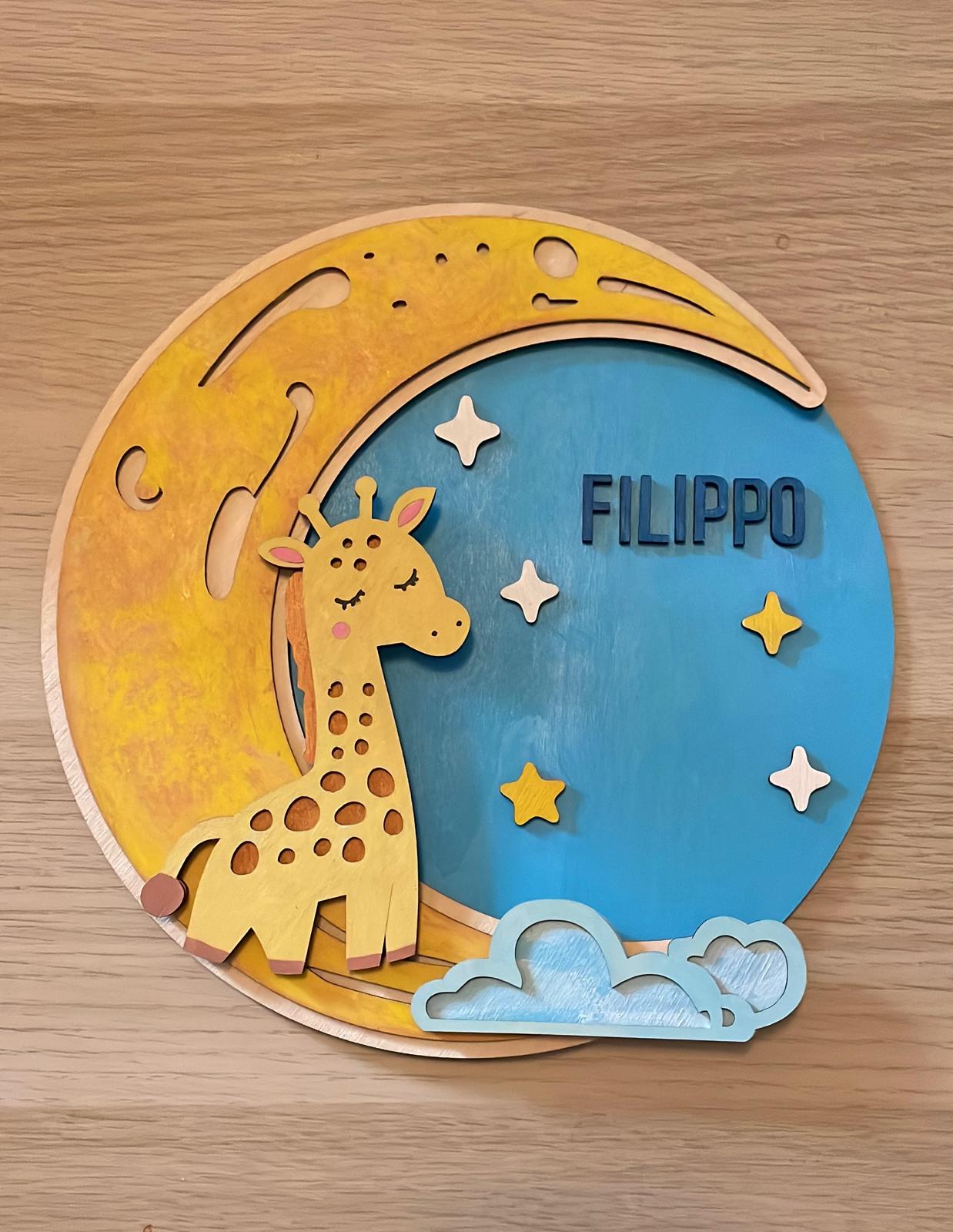 Fiocco/fuoriporta cameretta bambini personalizzato e dipinto a mano