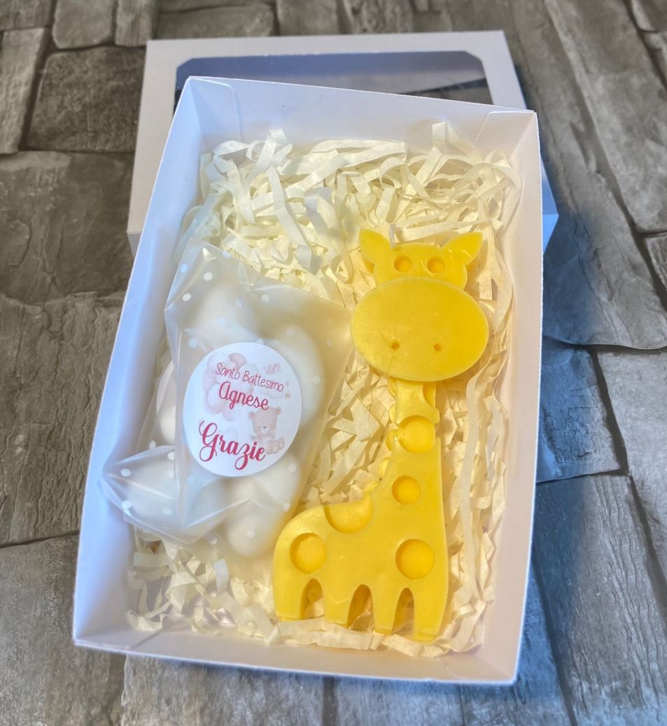 Candela Giraffa in Cera di Soia | Bomboniera per Battesimo, Nascita e Comunione