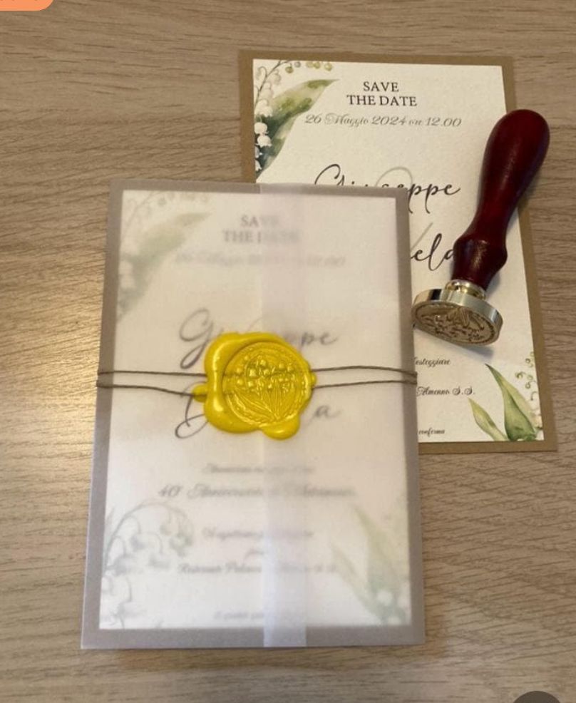 Partecipazioni di Matrimonio Eleganti | Carta Pregiata Martellata | Sigillo Ceralacca | Anniversari Speciali