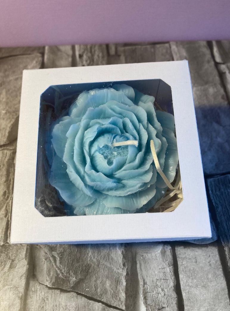 Candela peonia, cera di soia, battesimo, nascita, matrimonio bomboniera