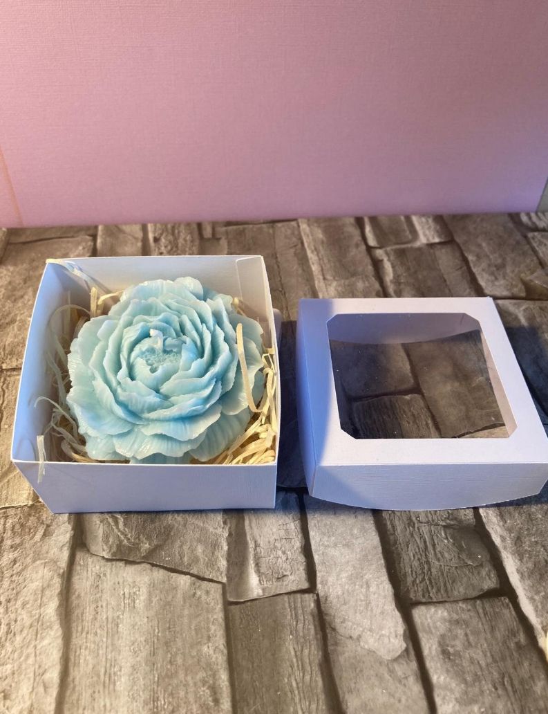 Candela peonia, cera di soia, battesimo, nascita, matrimonio bomboniera