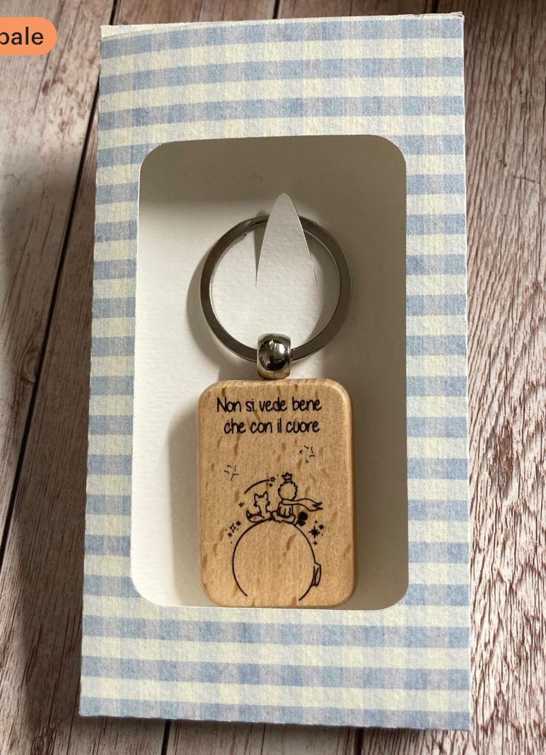 Portachiavi Personalizzato in Legno Inciso | Idea Regalo per Matrimonio, Comunione, Cresima e Battesimo