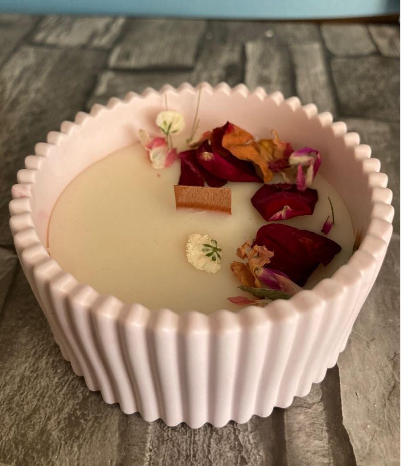 Candela in Cera di Soia in Vasetto di Ceramica | Bomboniera per Battesimo, Matrimonio, Comunione, Cresima e Laurea